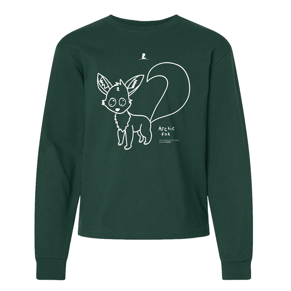 Patient Art Arctic Fox Long Sleeve Youth T-Shirt – Hazel
