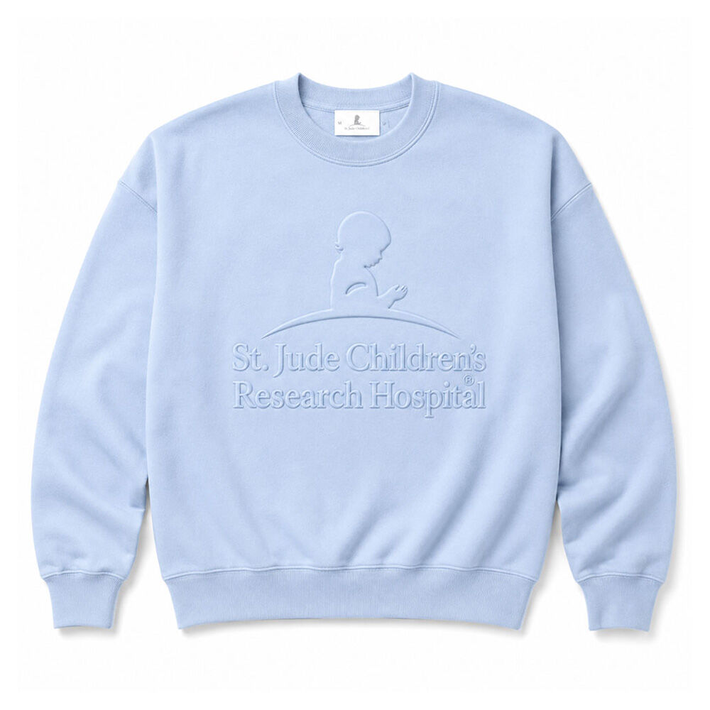 St. Jude Dusk Blue Embossed Logo Crewneck Sweatshirt – Unisex