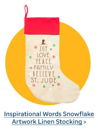 Inspirational Words Snowflake Artwork Linen Stocking