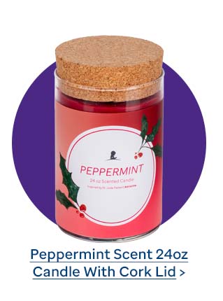 Peppermint Scent 24oz Candle With Cork Lid