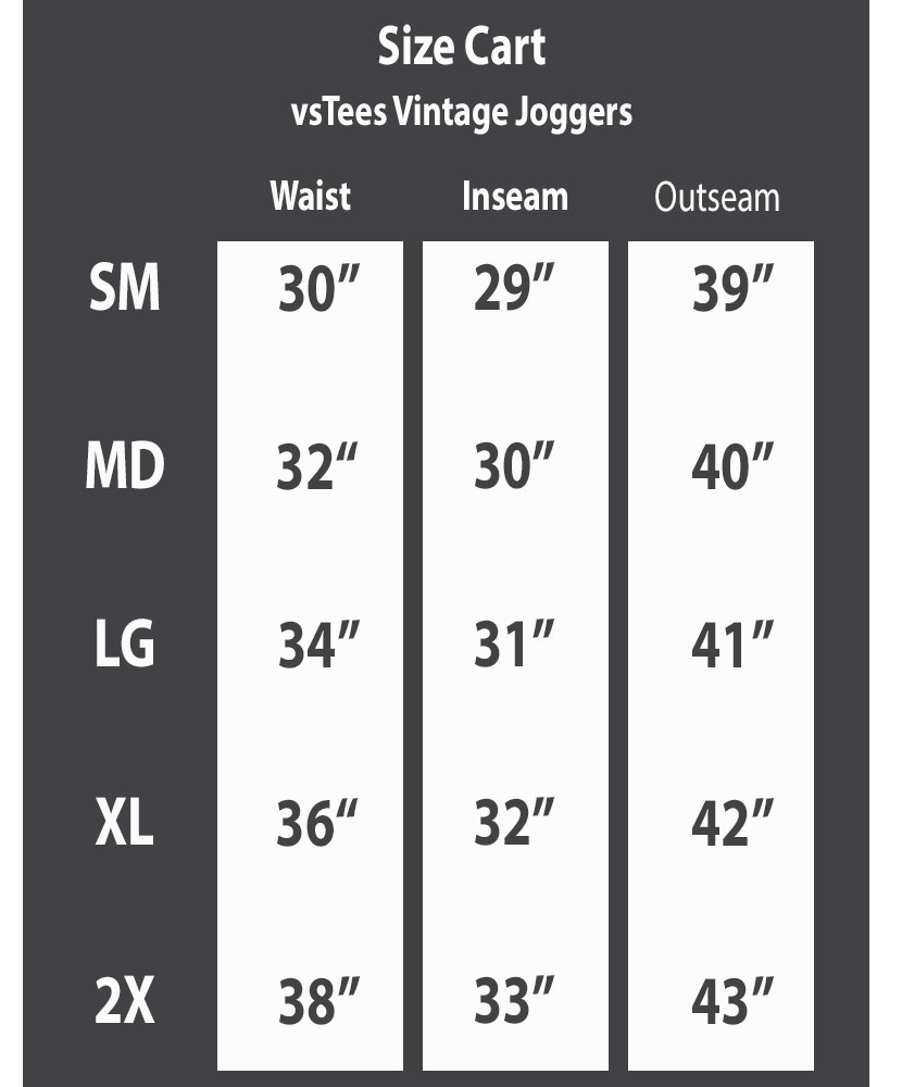 Jogger Size Chart