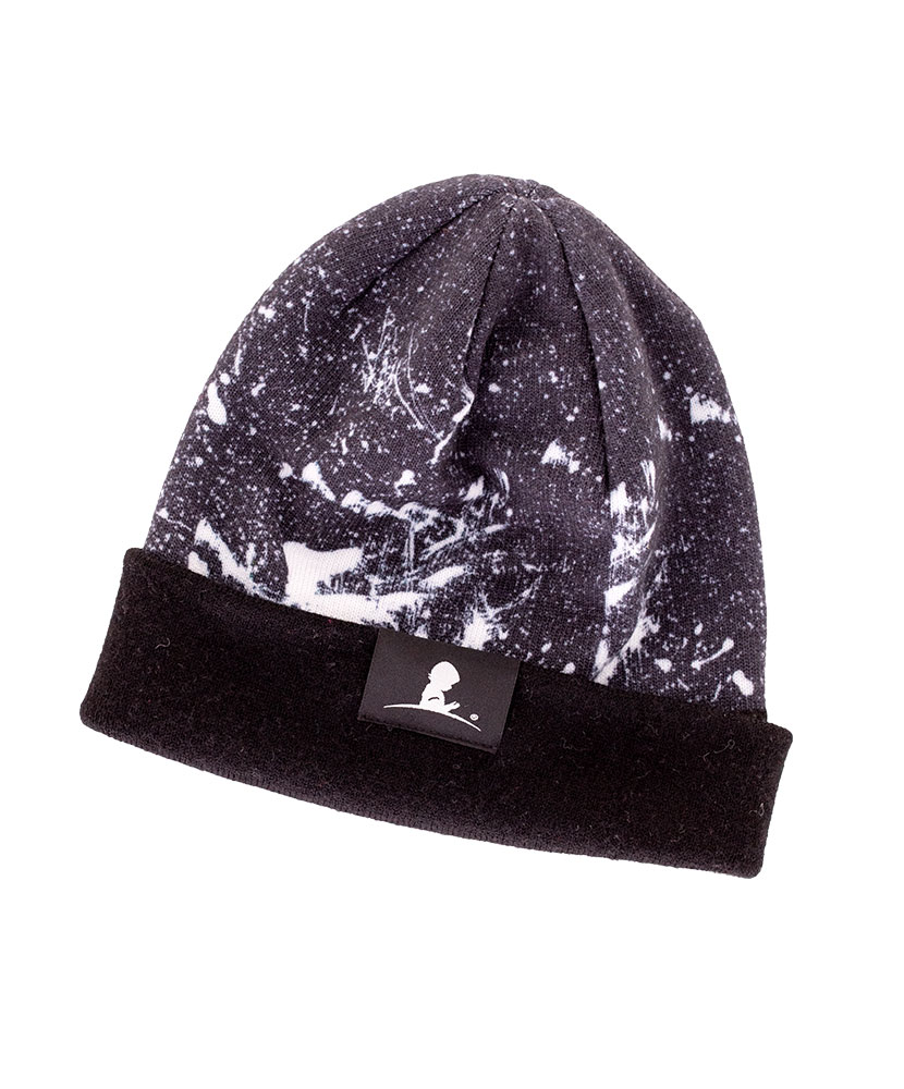 Unisex Black and White Abstract Print Beanie - St. Jude Gift Shop