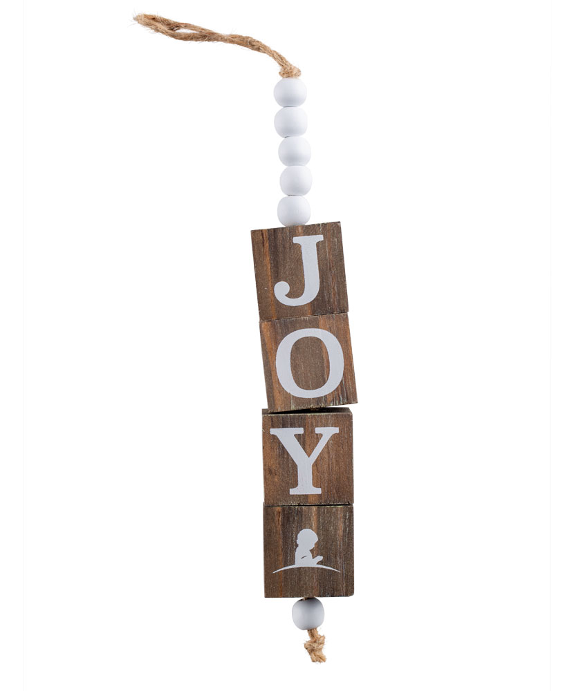 Joy Wooden Block Ornament