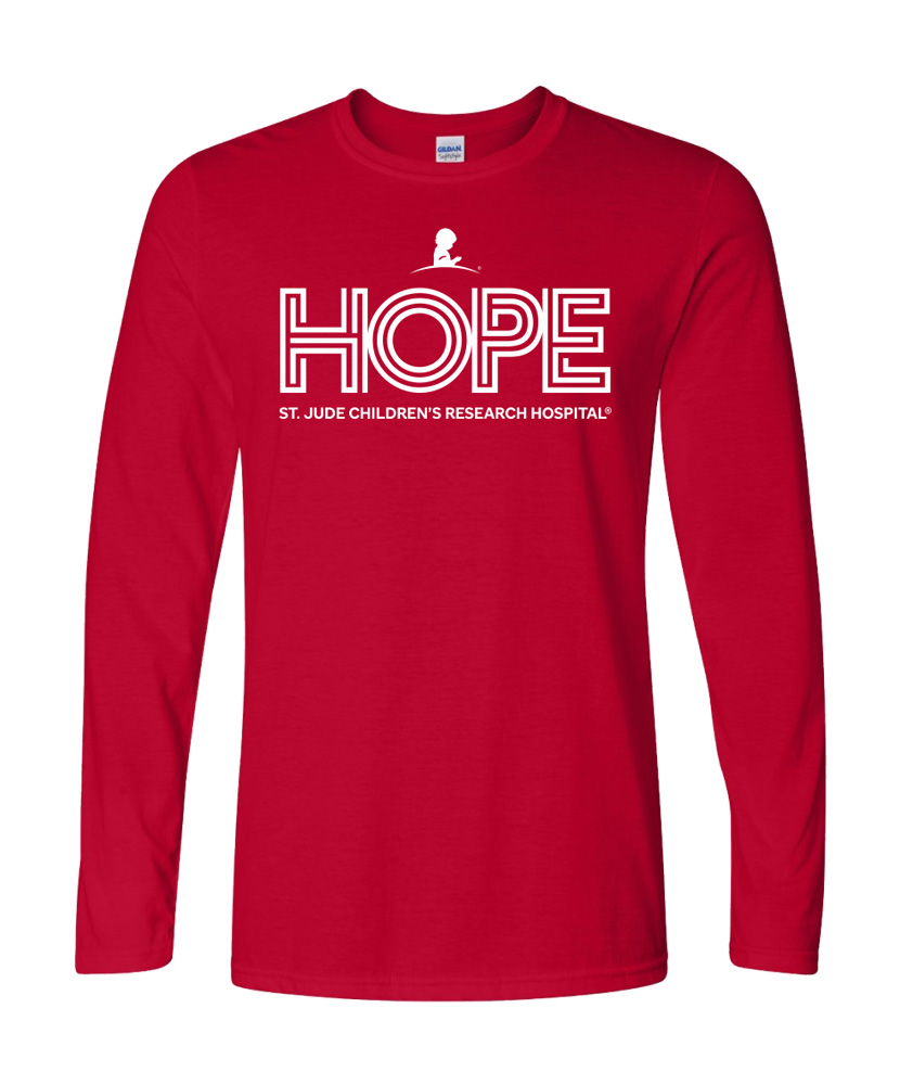 St. Jude HOPE Long Sleeve Tee - Red - St. Jude Gift Shop