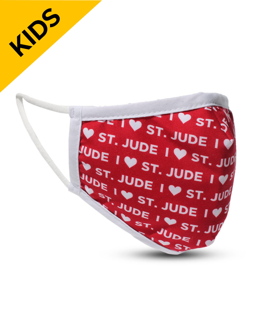 Red I Love St. Jude KIDS Face Mask with Filter Pocket
