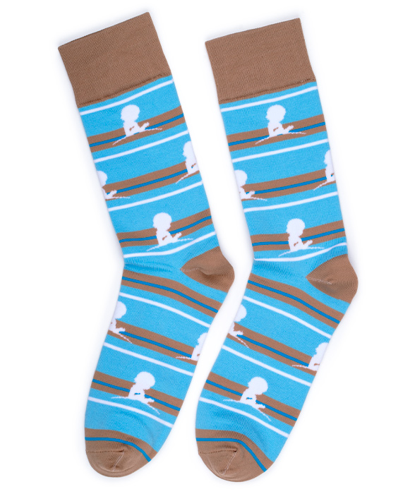 Blue and Gray Stripe St. Jude Socks