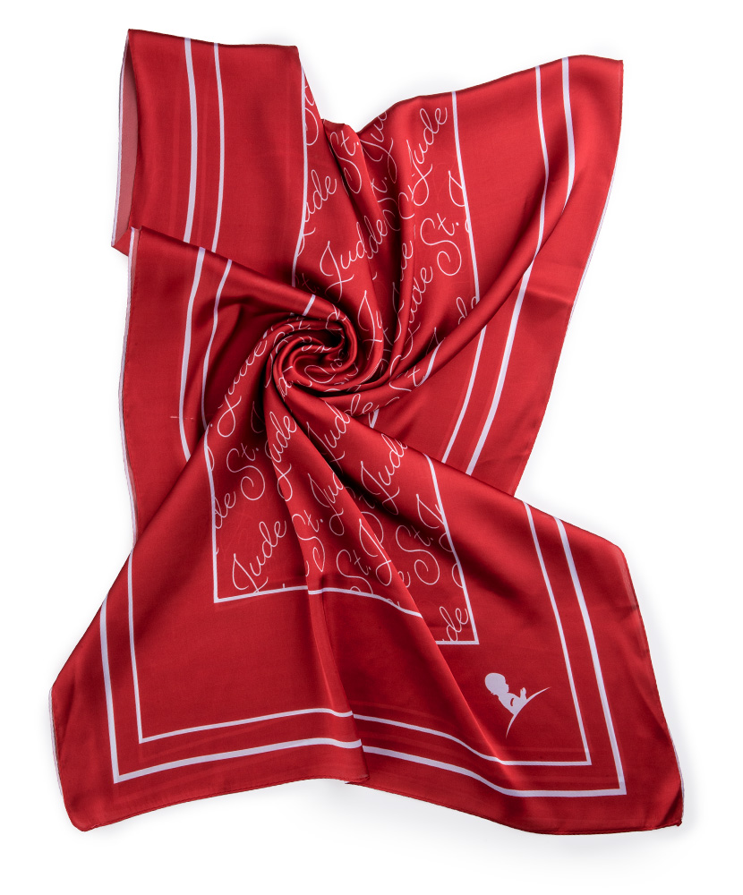 St. Jude Repeat Scarf - Red with White