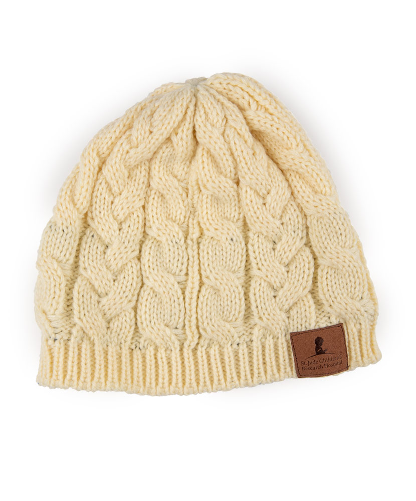 Cable Knit Cream Beanie - St. Jude Gift Shop