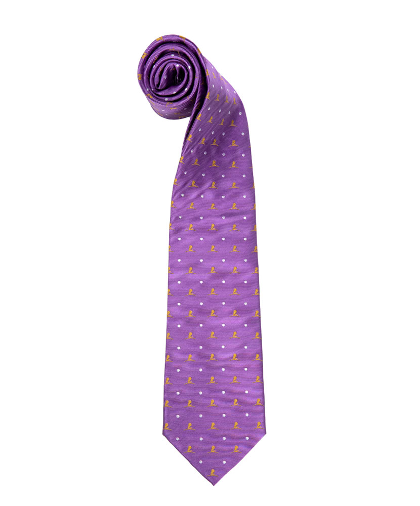 Logo Small Dot Purple and Gold Tie