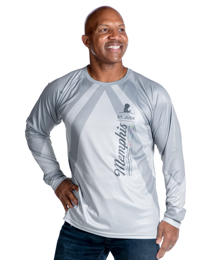 Unisex Long Sleeve Sublimated Performance Shirt Grey - St. Jude Gift Shop