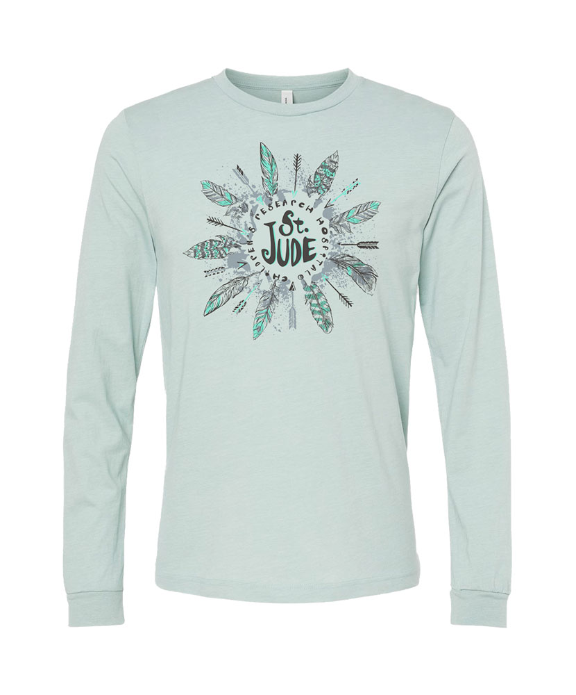 Unisex Circle Feathers Long Sleeve T-Shirt