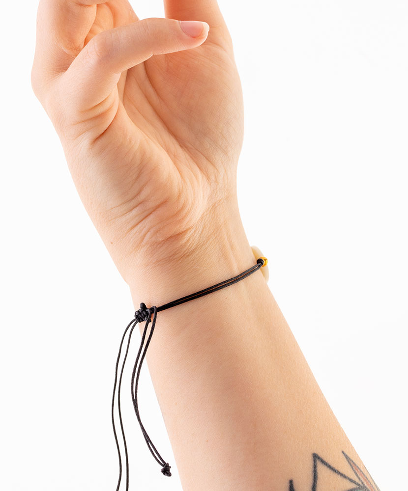 Unisex Natural Disc Logo String Bracelet