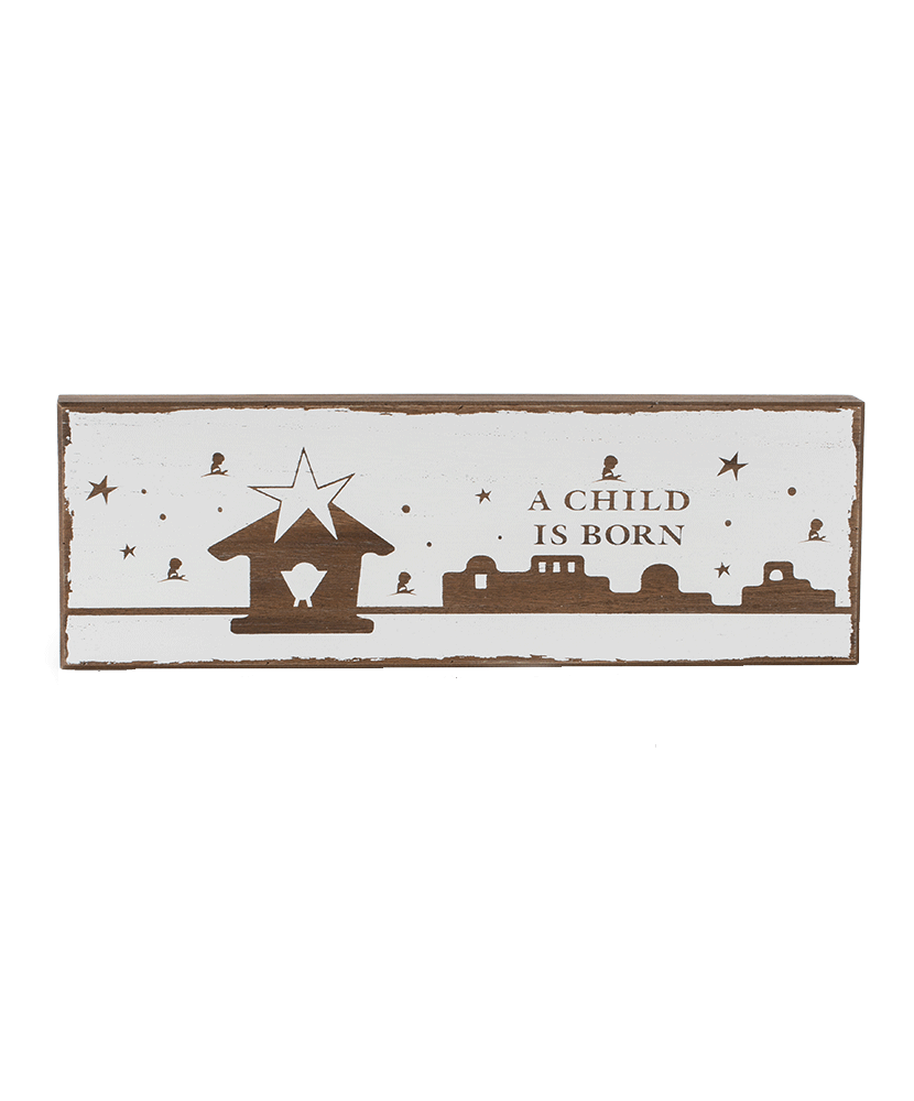 A Child is Born Nativity Box Sign
