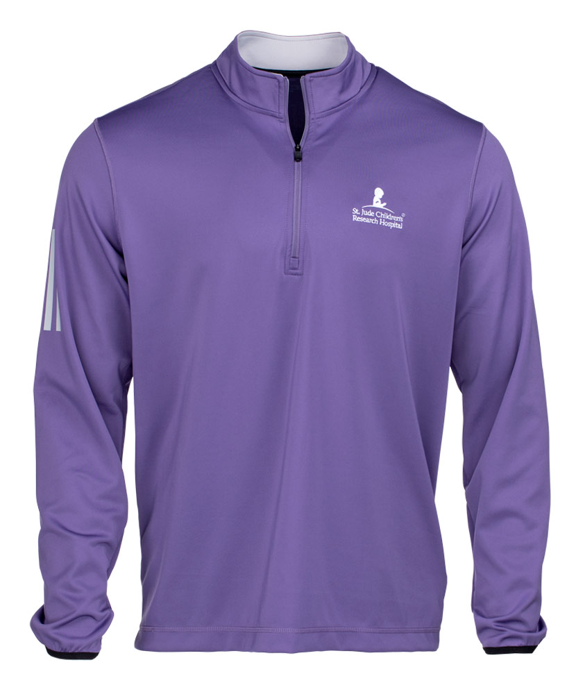 Men's Adidas Quarter Zip Purple Pullover - St. Jude Gift Shop