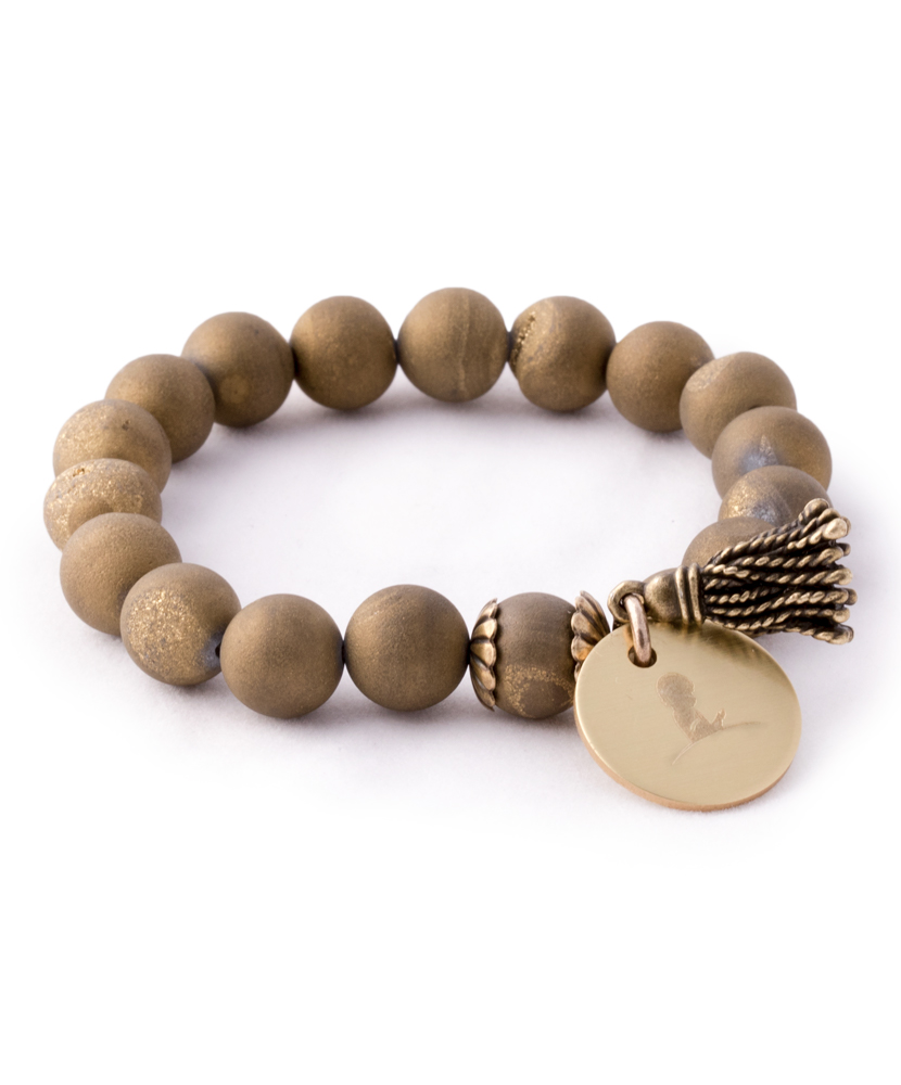 Gold Druzy Bead Bracelet - St. Jude Gift Shop