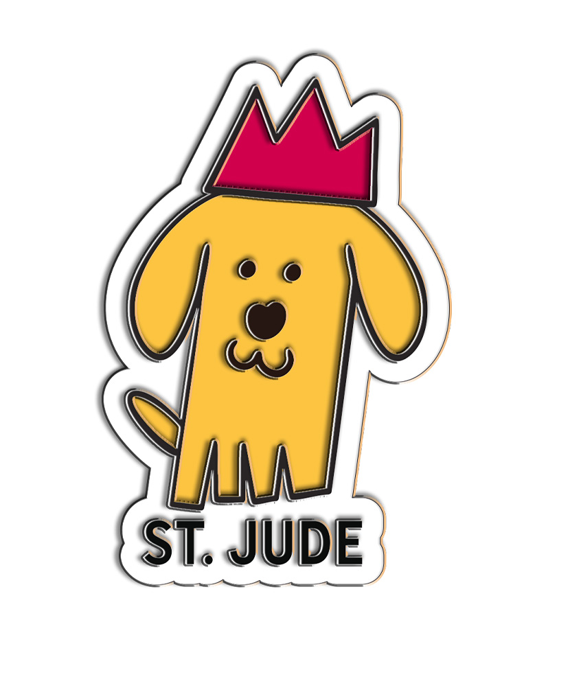 Primary image Patient Art (Taffy) Dog Enamel Pin - Luna