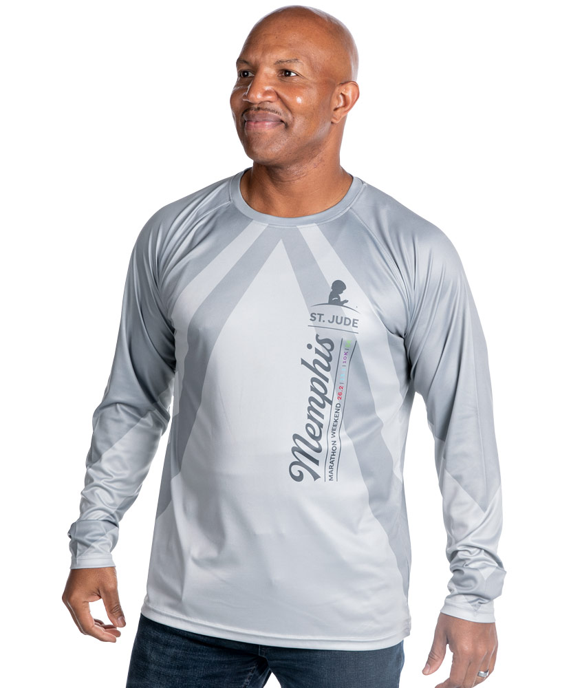 Unisex Long Sleeve Sublimated Performance Shirt Grey - St. Jude Gift Shop
