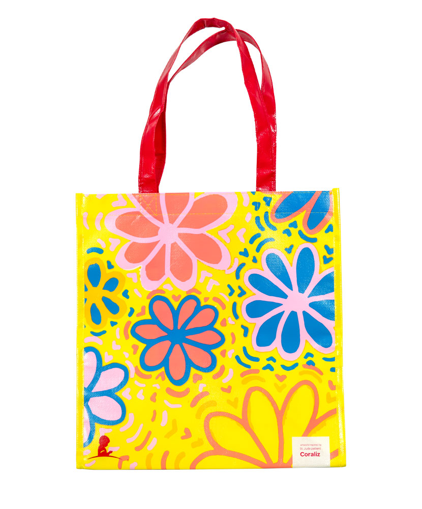 Bright Floral Reusable Tote Bag Art Inspired By Patient Coraliz - St ...