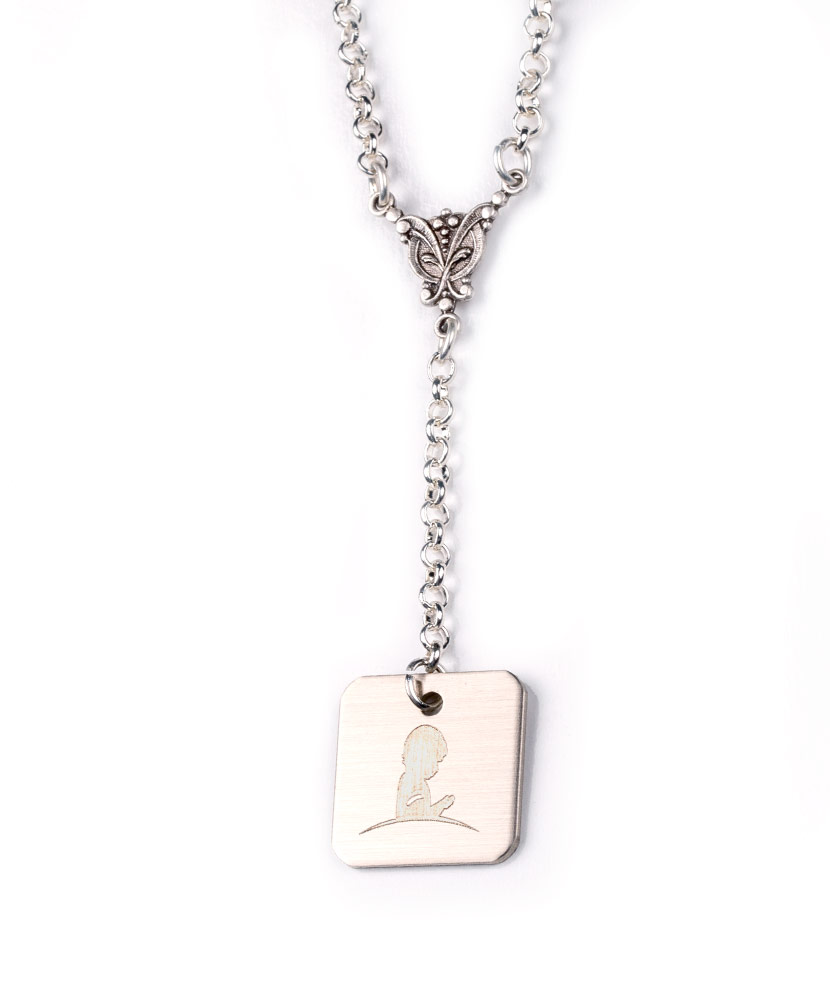 Silver Butterfly Drop Necklace