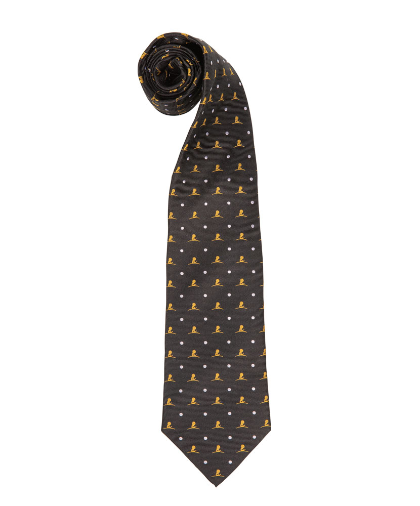 Logo Small Dot Black and Gold Tie