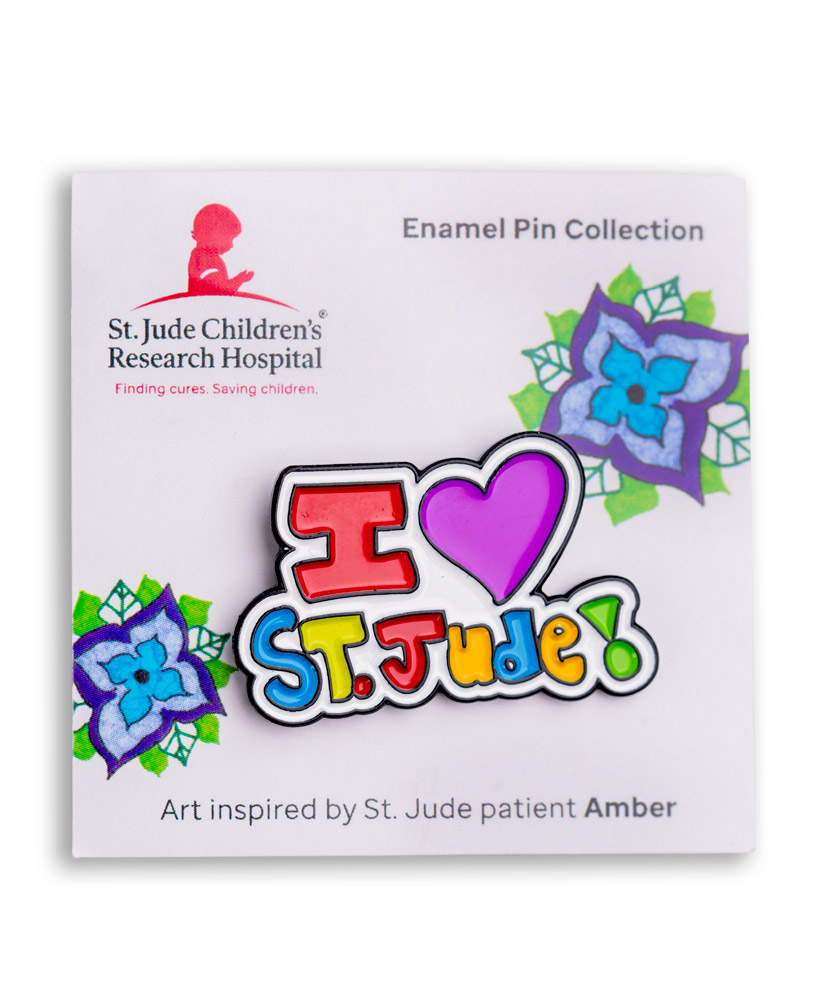 Patient Art I Heart St. Jude Enamel Pin - Amber