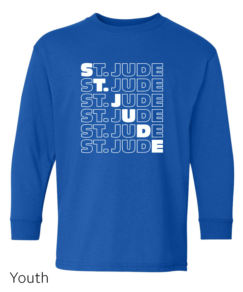 Kids St. Jude Diagonal Repeat Long Sleeve T-shirt