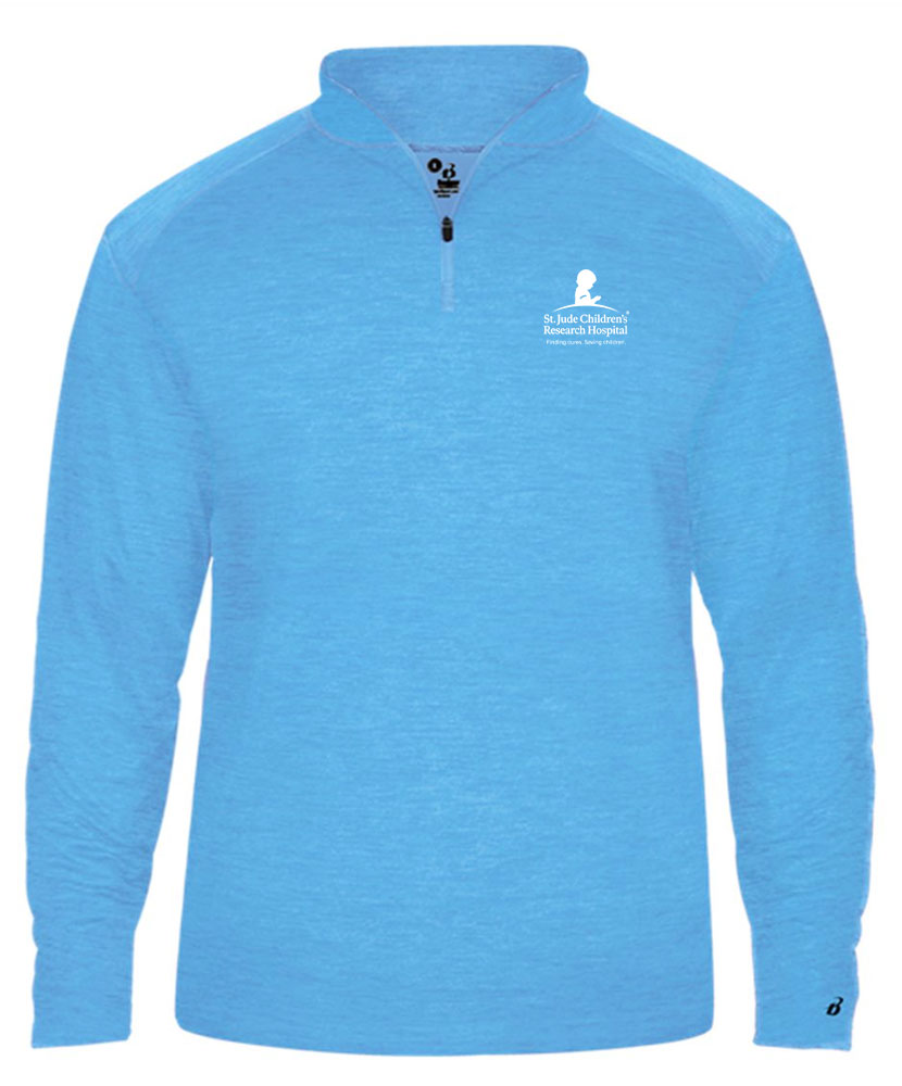 Men's Quarter Zip Performance Pullover Columbia Blue St. Jude Gift Shop