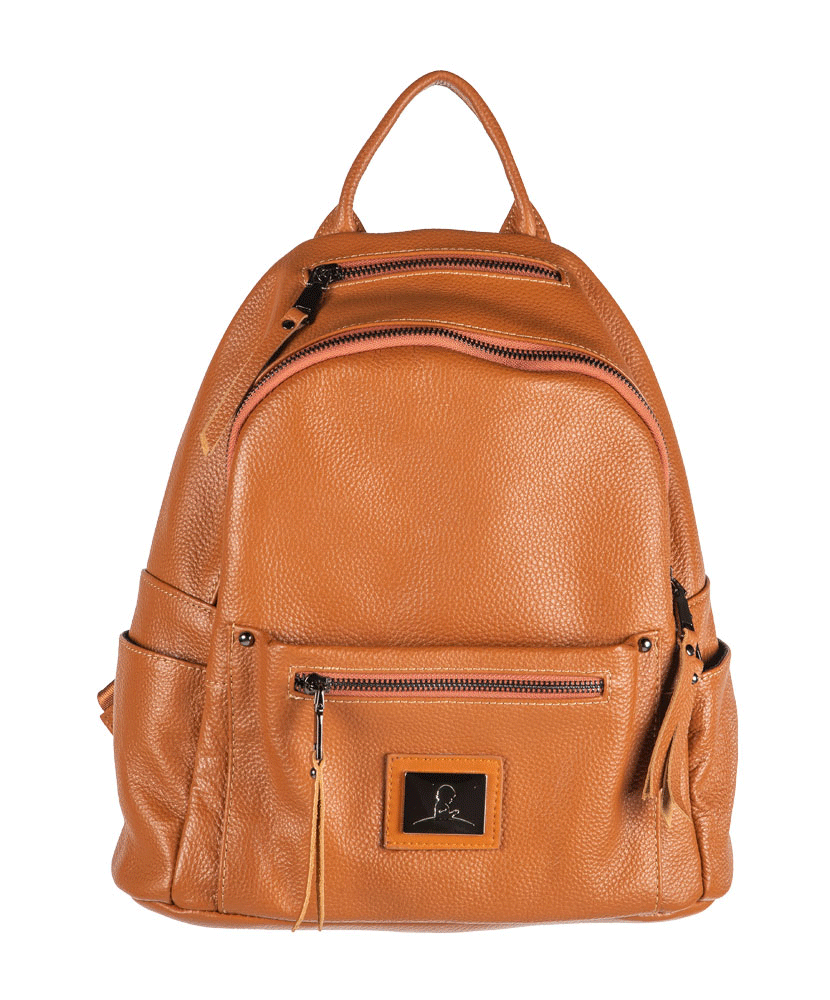 Women's Genuine Leather Front Pocket Backpack