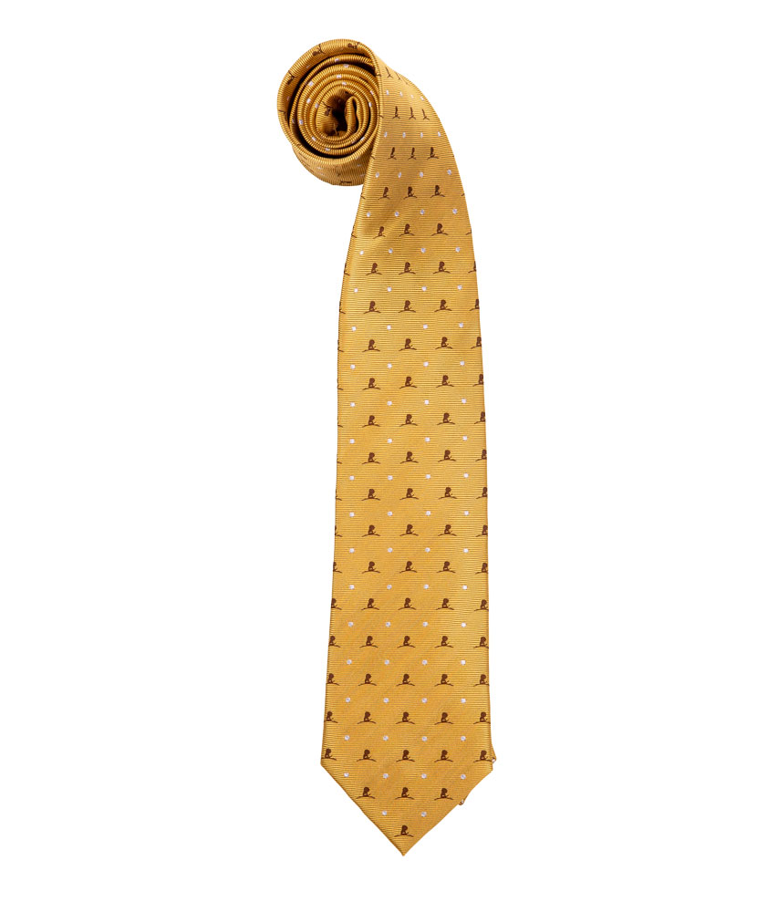 Logo Small Dot Gold and Brown Tie