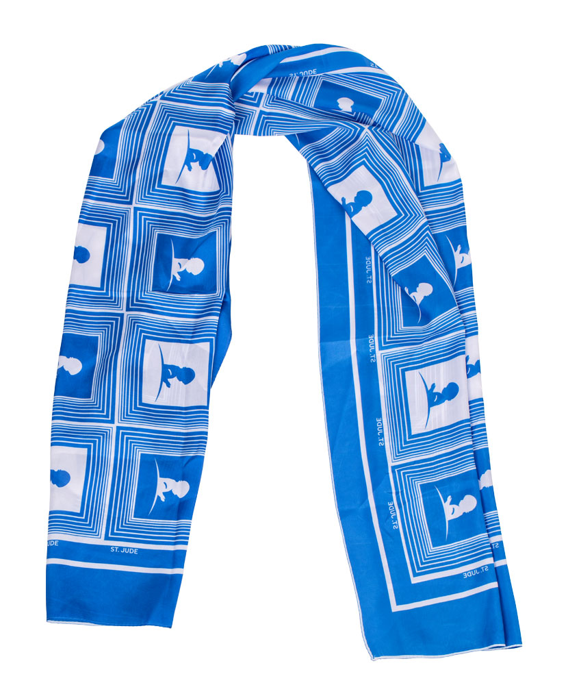 Blue/White Repeat Square Logo Scarf