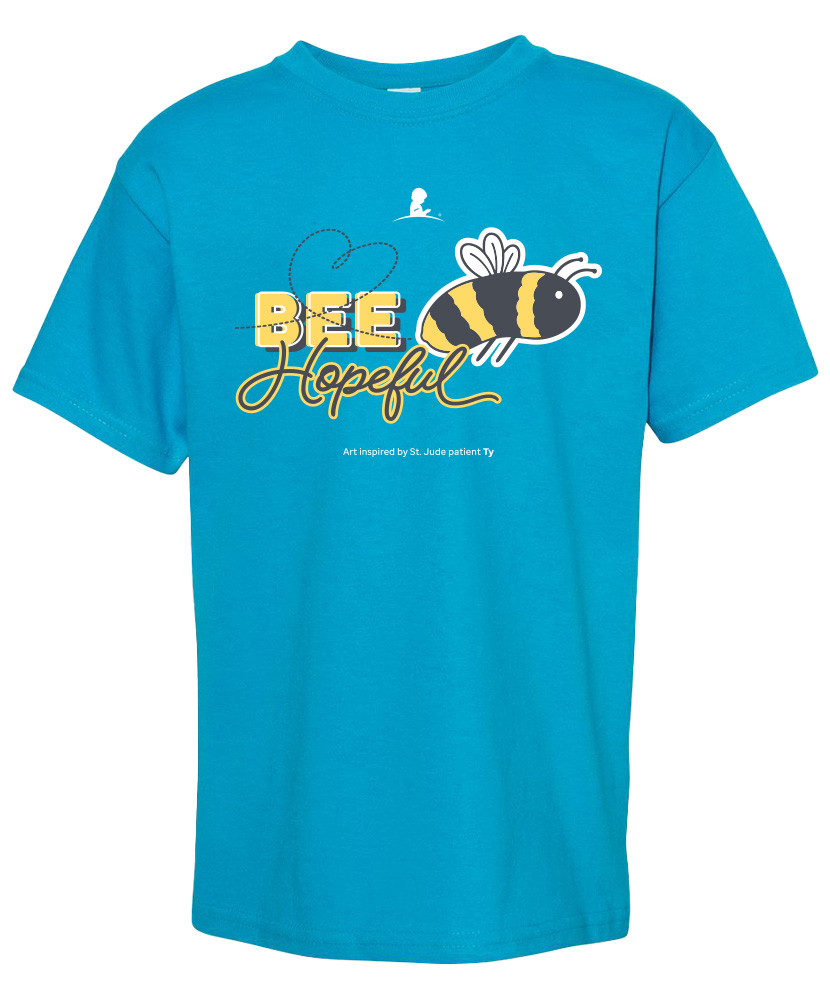 Primary image St. Jude Bee Hopeful Youth T-Shirt - Patient Art Ty