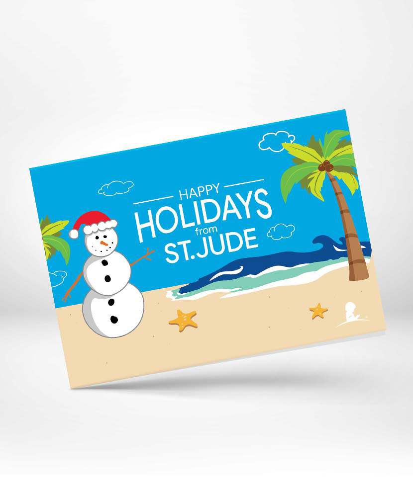 Snowman at the Beach Greeting Card 10 Pack
