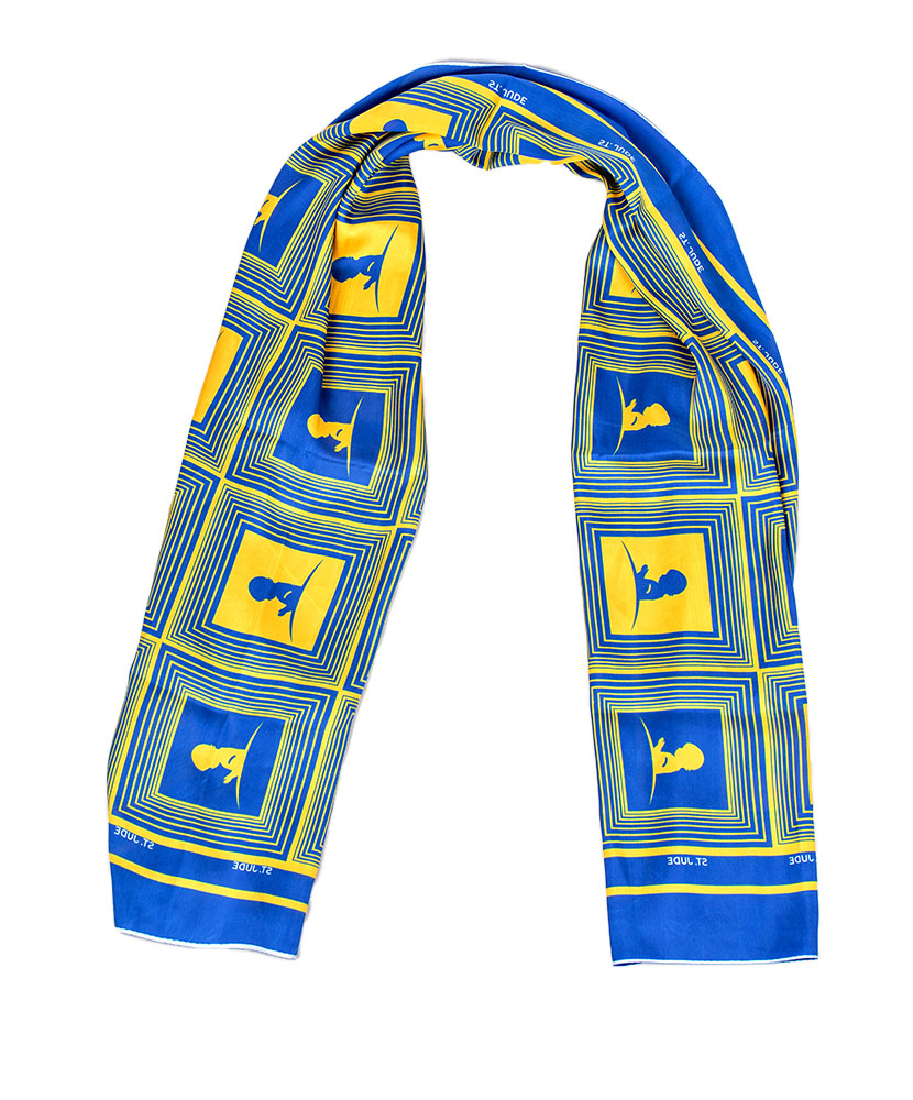 Blue/Yellow Repeat Square Logo Scarf