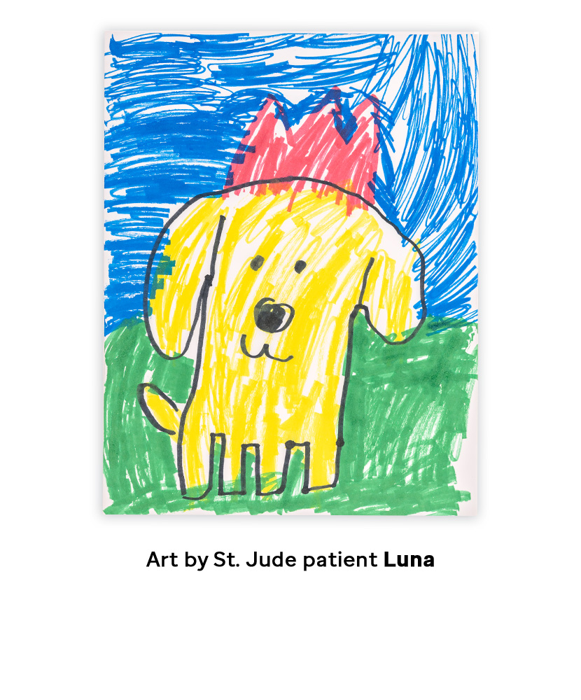 Primary image Patient Art (Taffy) Dog 3" Vinyl Sticker - Luna