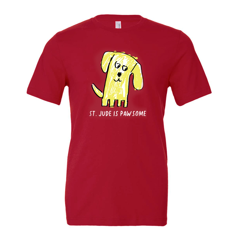 Primary image Patient Art Dog (Taffy) Graphic T-Shirt &ndash; St. Jude Is Pawsome Unisex Tee