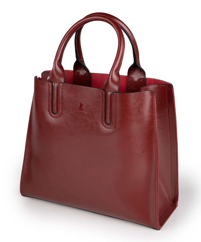 Dark red sale leather bag