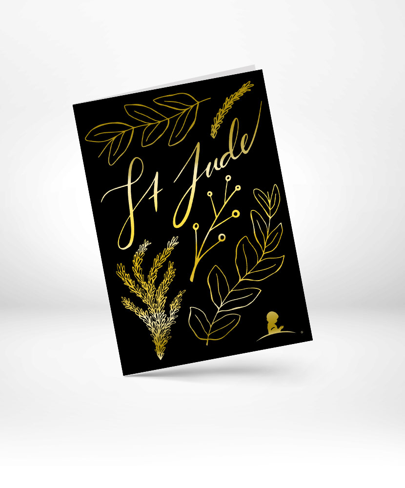 St. Jude Gold Foil Holiday Greeting Card 10 Pack