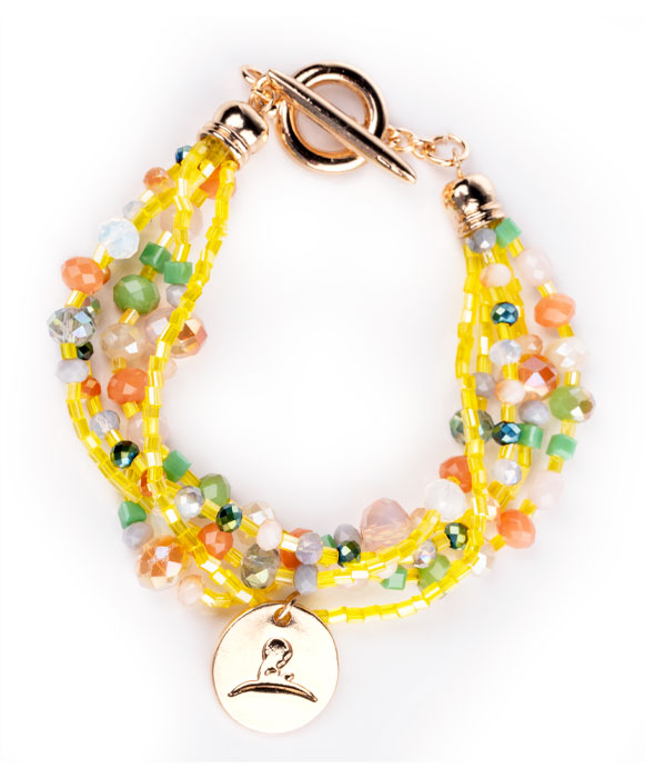 Multi-Colored Glass Bead Bracelet