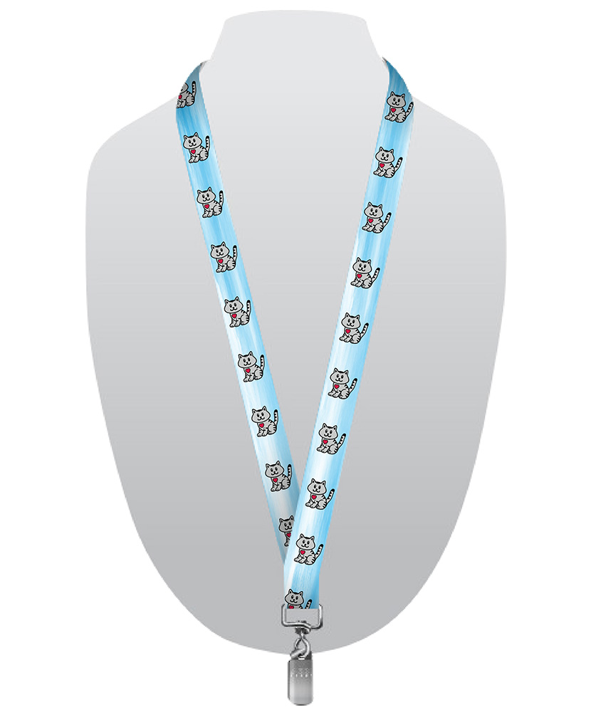 Primary image Patient Art Silver Cat Lanyard - Aleksandra