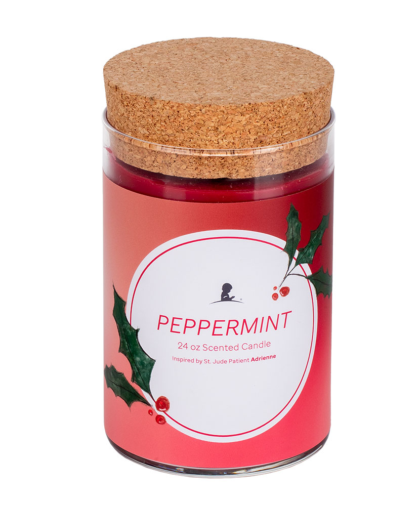 Peppermint Scent 24oz Candle With Cork Lid