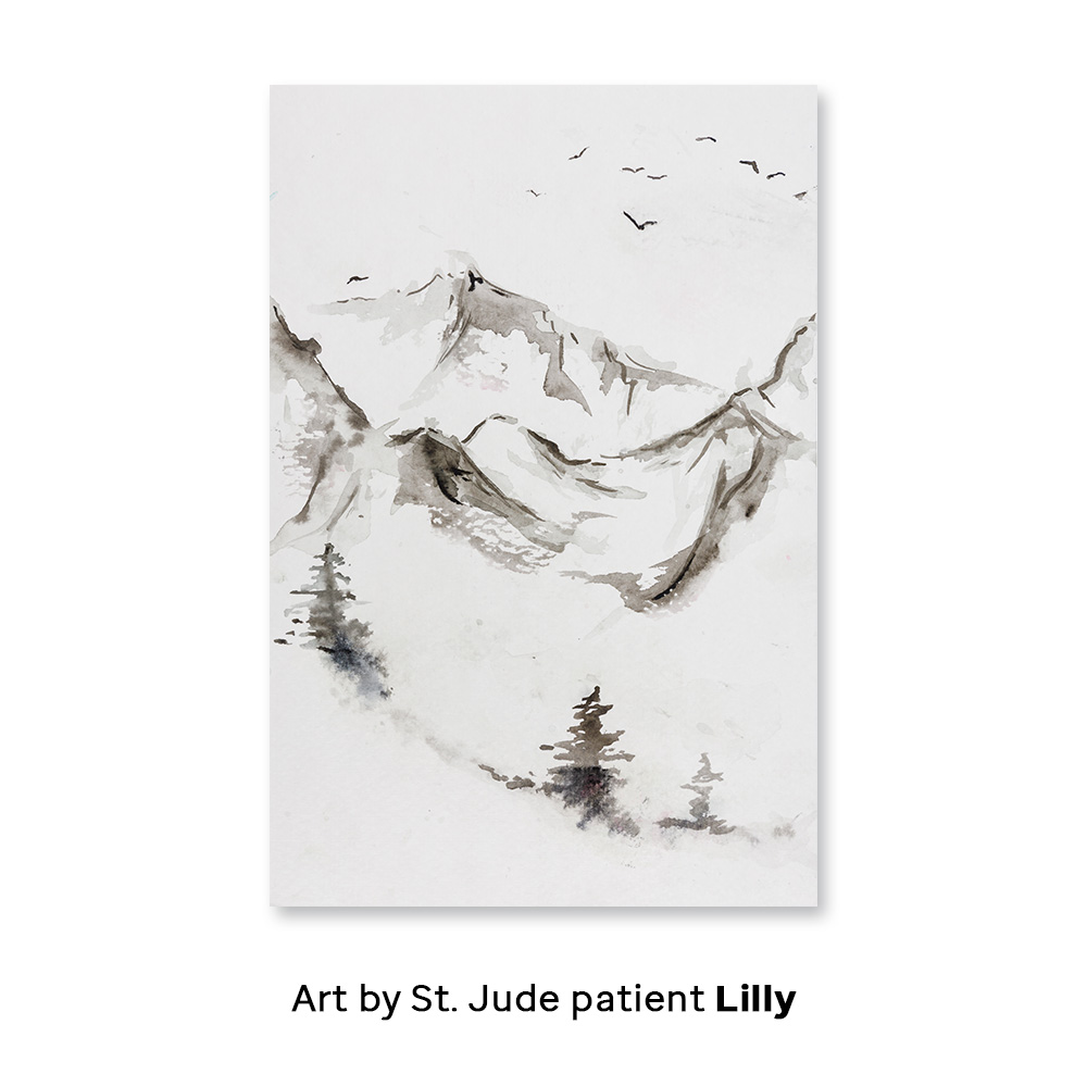 Primary image Mountains of Hope Long Sleeve T-Shirt | Inspired by Patient Art &ndash; Unisex
