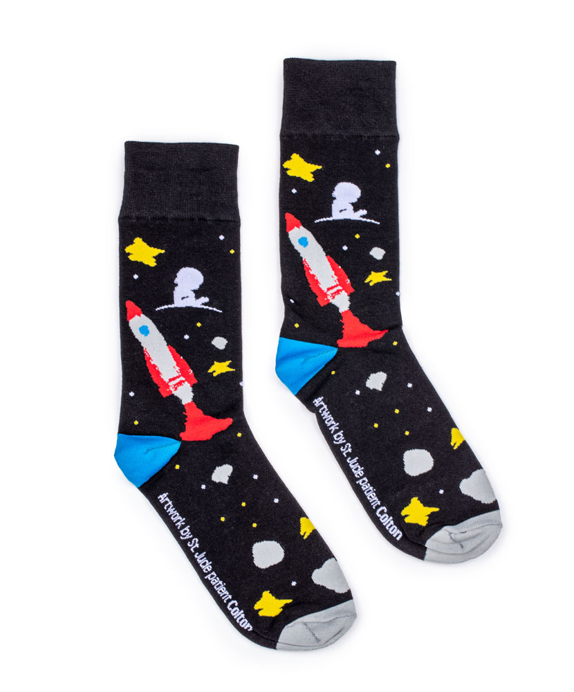 Patient Art-Inspired Spaceship Socks