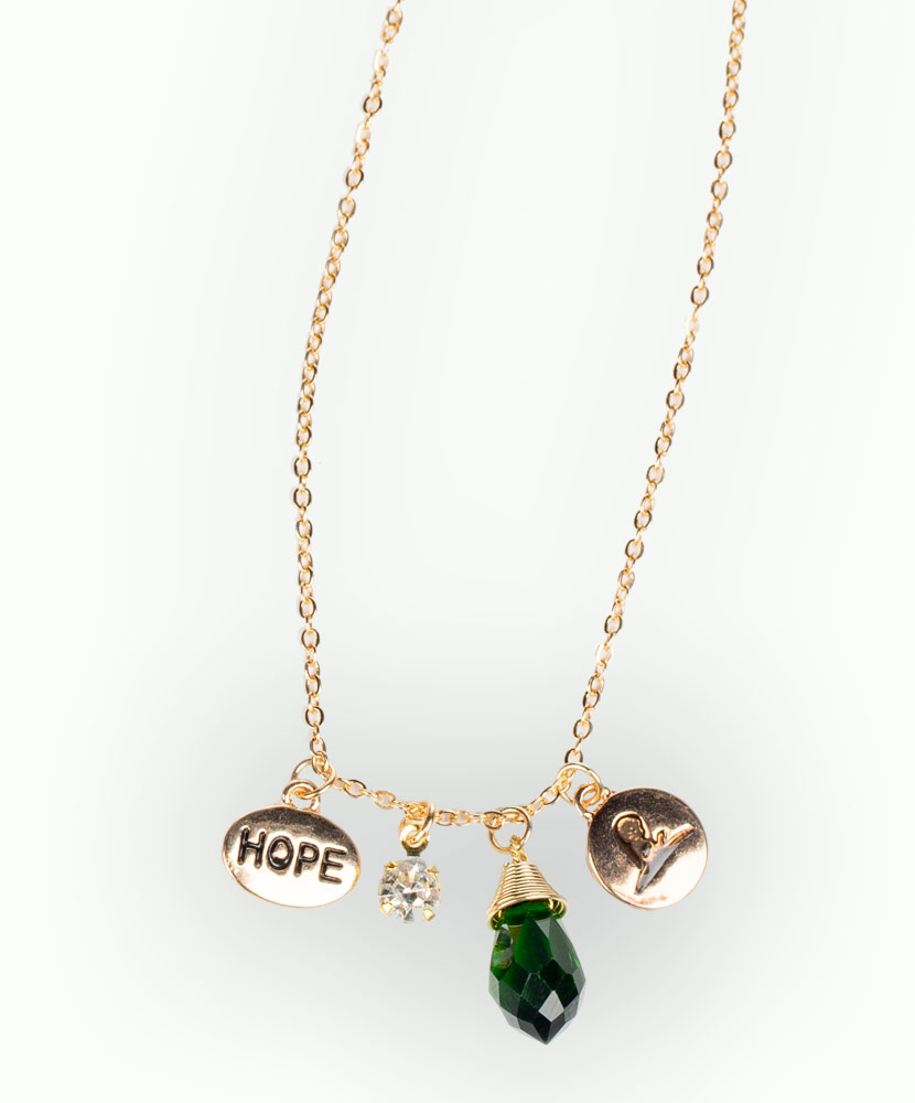 Emerald Stone Charm Necklace