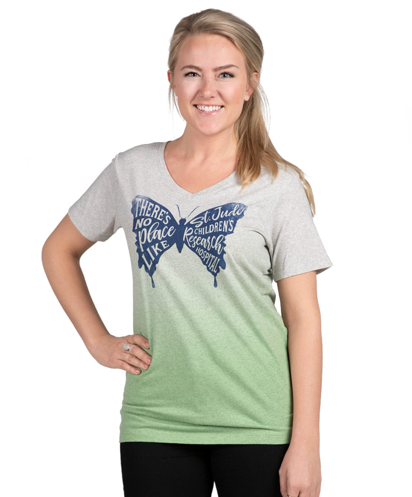 Ladies Butterfly Ombre T-Shirt - St. Jude Gift Shop