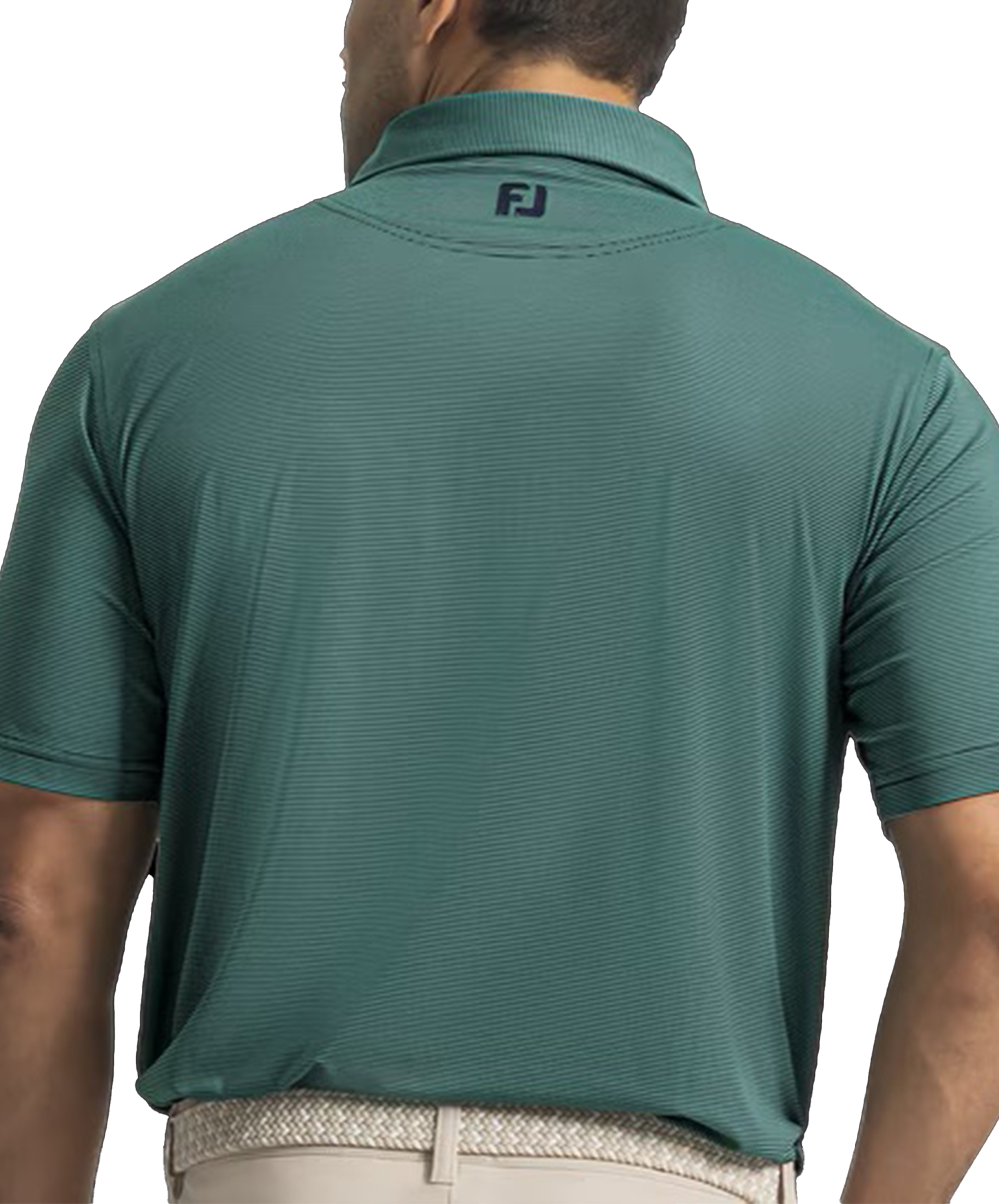 Primary image St. Jude FootJoy MicroFeeder Stripe Lisle Polo - Field Green