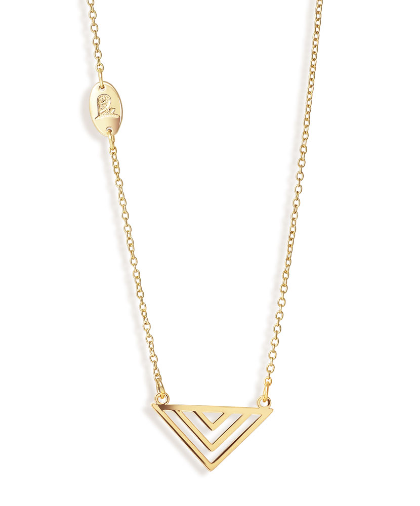 Geometric Triangle Gold-tone Necklace