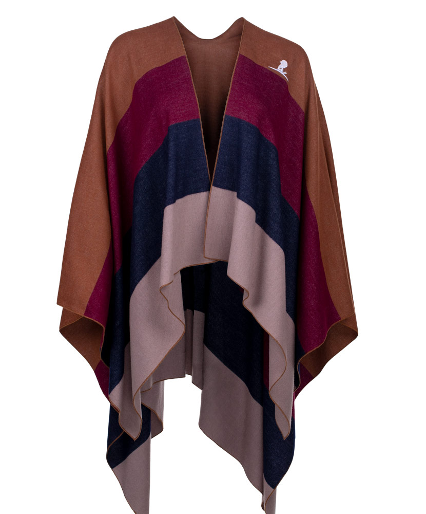 Horizontal Stripe Autumn Wrap Cape - St. Jude Gift Shop