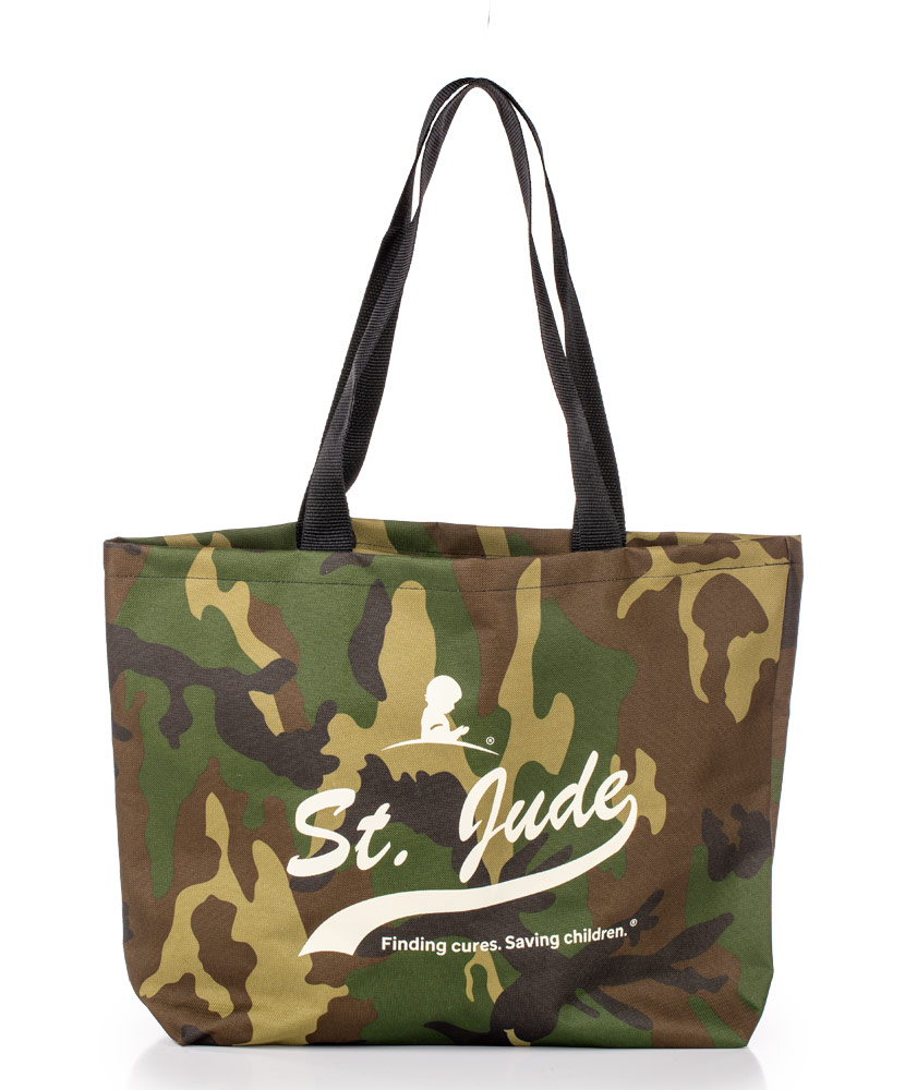 St. Jude Script Camo Tote Bag St. Jude Gift Shop