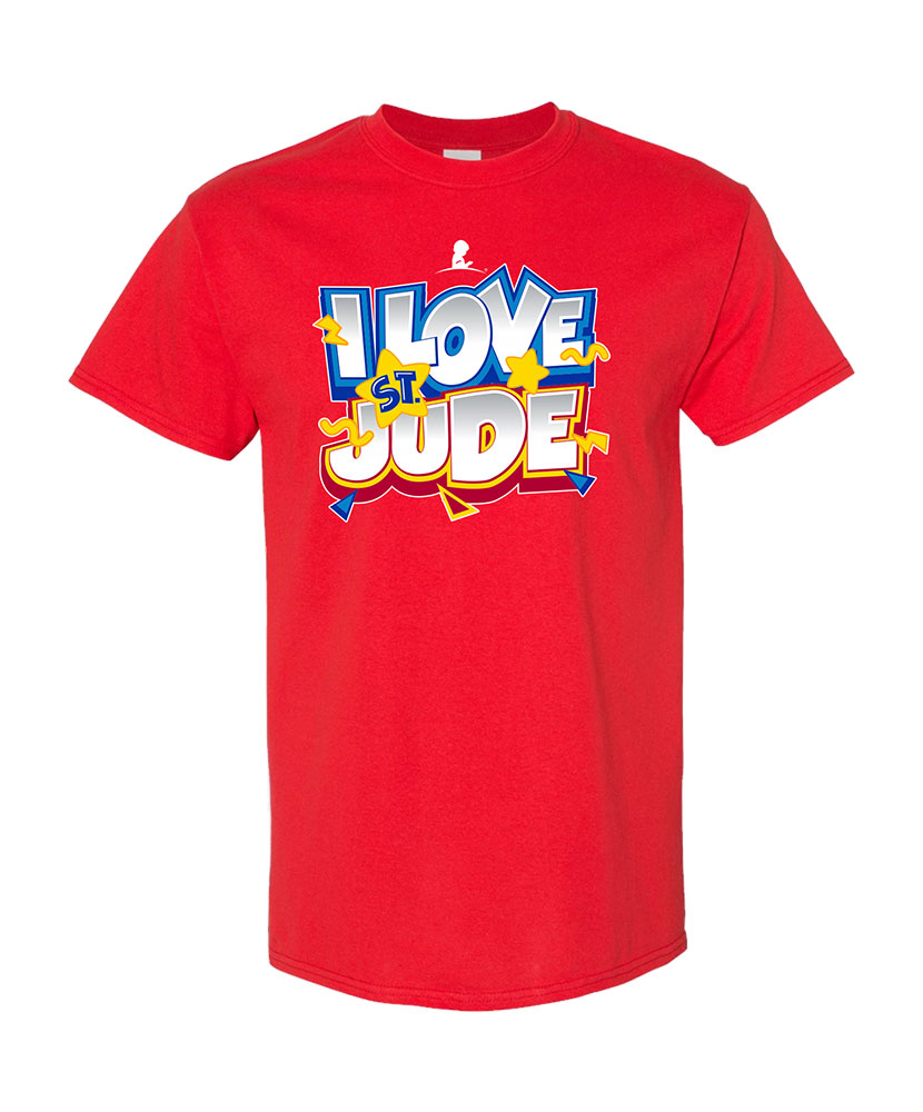 Toddler I Love St. Jude Cartoon Font Design T-Shirt
