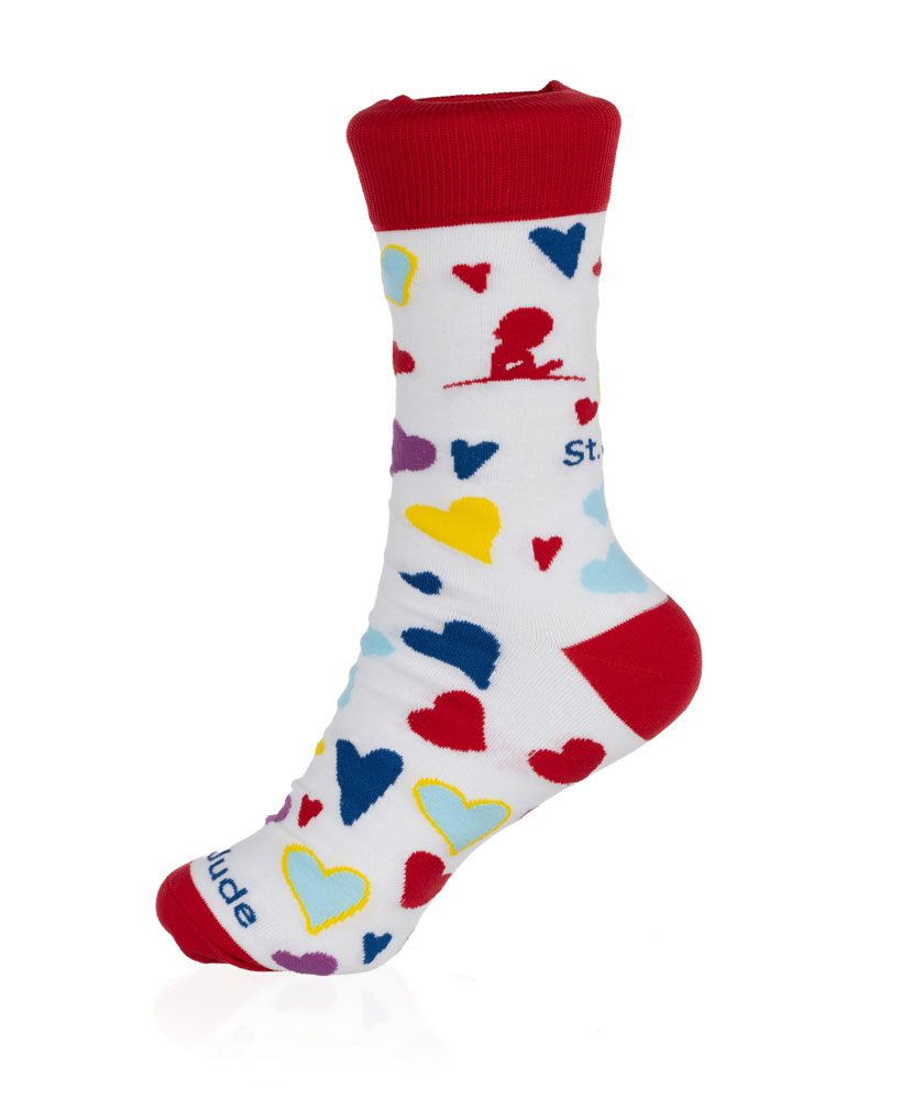 St. Jude Patient Art-Inspired Multi-Colored Heart Socks
